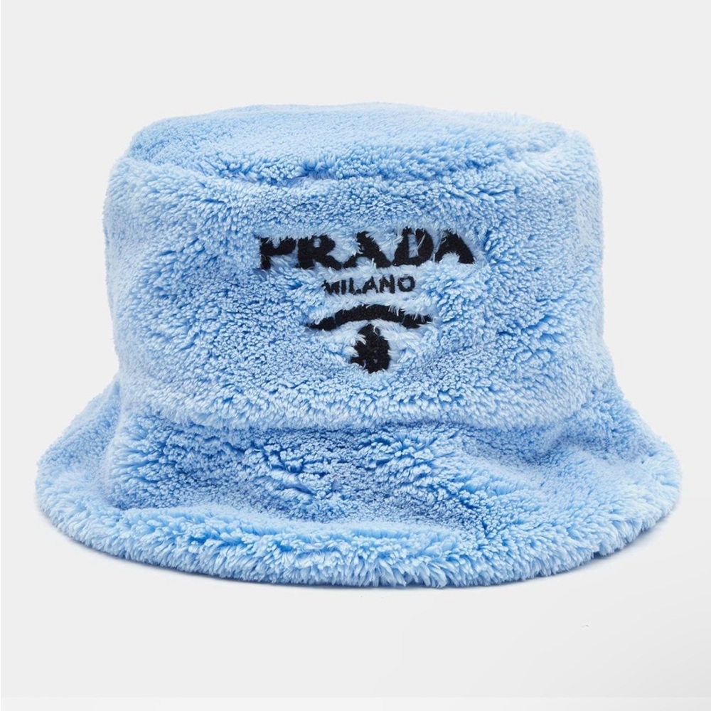 PRADA Blue Terry Cloth Bucket hat
